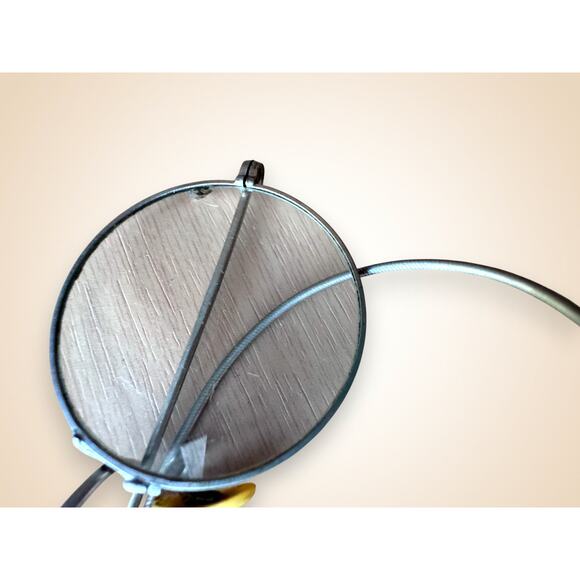 Antique Round Wire-Rim Eyeglasses with Cable Temples and Case – Early 1900s - Picture 6 of 12